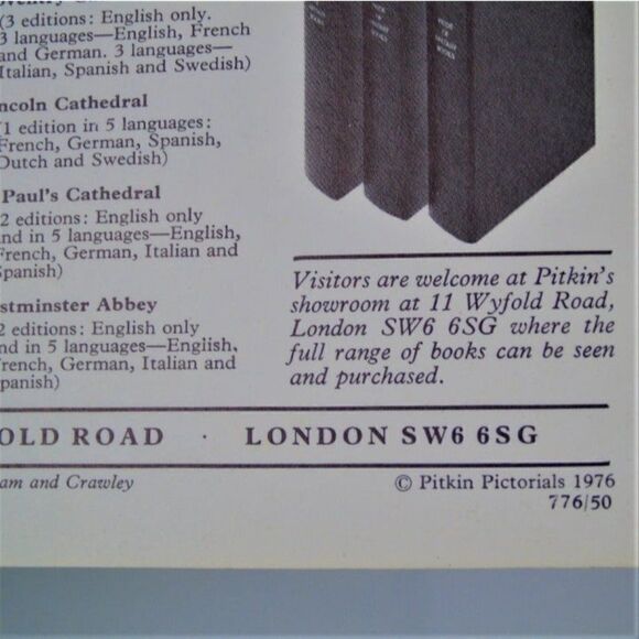 Westminster Abbey Pitkin Pictorial 1976 Pride Of Britain - Picture 8 of 8